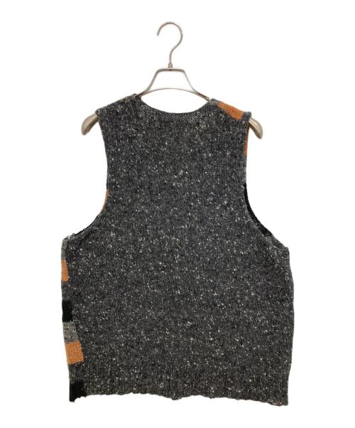 COMME des GARCONS HOMME（コムデギャルソン オム）COMME des GARCONS HOMME (コムデギャルソン オム) チェッカーフラッグウールベスト ブラック×ブラウン サイズ:Freeの古着・服飾アイテム