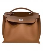 JISTORYジストリー）の古着「SQUARE BELT HANDLE BAG」｜キャメル