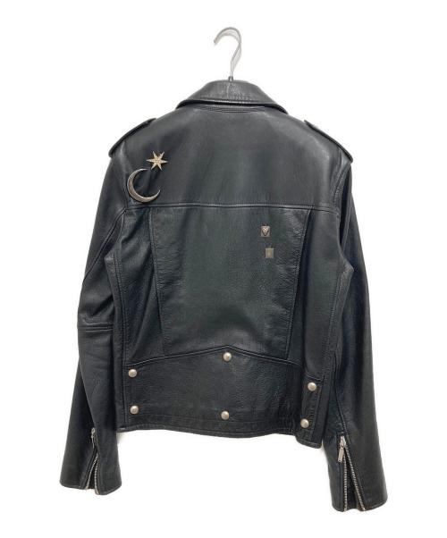 Saint Laurent Paris（サンローランパリ）Saint Laurent Paris (サンローランパリ) ピンバッジダブルライダースジャケット ブラック サイズ:44(S)の古着・服飾アイテム