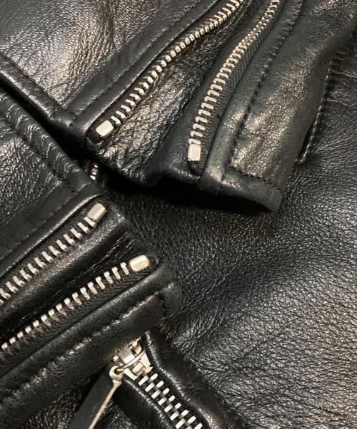 Saint Laurent Paris（サンローランパリ）Saint Laurent Paris (サンローランパリ) ピンバッジダブルライダースジャケット ブラック サイズ:44(S)の古着・服飾アイテム