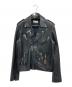 Saint Laurent Paris（サンローランパリ）の古着「ピンバッジダブルライダースジャケット」｜ブラック