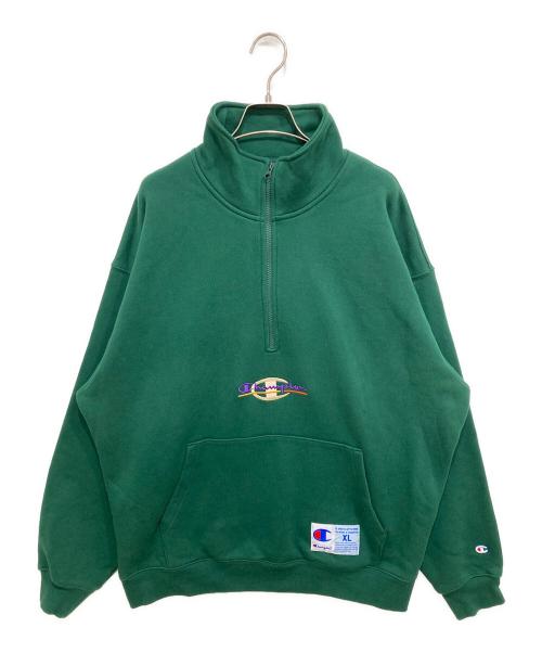 Champion（チャンピオン）Champion (チャンピオン) ハーフジップスウェット グリーン サイズ:XLの古着・服飾アイテム