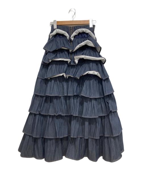 DOUBLE STANDARD CLOTHING（ダブルスタンダードクロージング）DOUBLE STANDARD CLOTHING (ダブルスタンダードクロージング) 8段フリルスカート ネイビー サイズ:36 (S)の古着・服飾アイテム