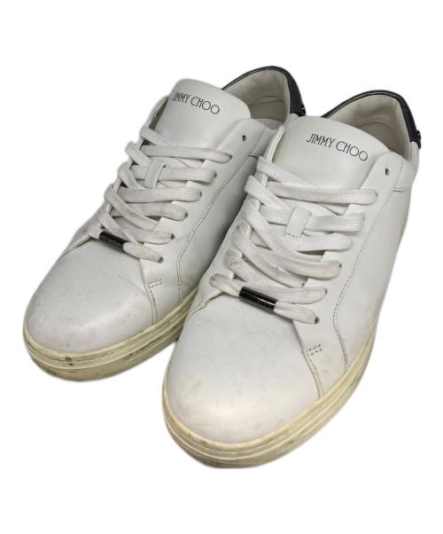 JIMMY CHOO（ジミーチュウ）JIMMY CHOO (ジミーチュウ) レザースニーカー ホワイト サイズ:27cm(42 1/2)の古着・服飾アイテム