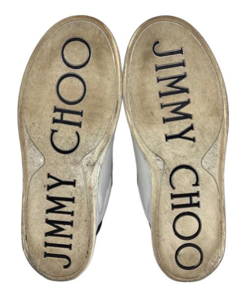 JIMMY CHOO（ジミーチュウ）JIMMY CHOO (ジミーチュウ) レザースニーカー ホワイト サイズ:27cm(42 1/2)の古着・服飾アイテム