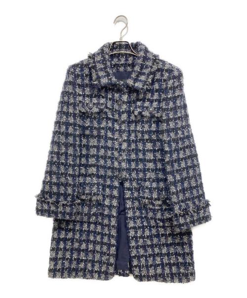 CHANEL（シャネル）CHANEL (シャネル) ココマークボタンツイードジャケット ネイビー サイズ:M(38)の古着・服飾アイテム