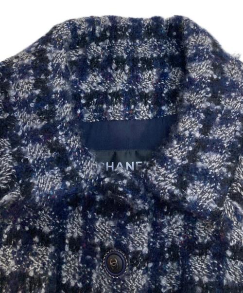 CHANEL（シャネル）CHANEL (シャネル) ココマークボタンツイードジャケット ネイビー サイズ:M(38)の古着・服飾アイテム