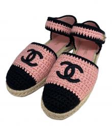 CHANEL（シャネル）の古着「ココマーク刺繍エスパドリーユ」｜ピンク