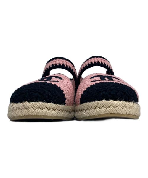 CHANEL（シャネル）CHANEL (シャネル) ココマーク刺繍エスパドリーユ ピンク サイズ:37C(23.5cm)の古着・服飾アイテム