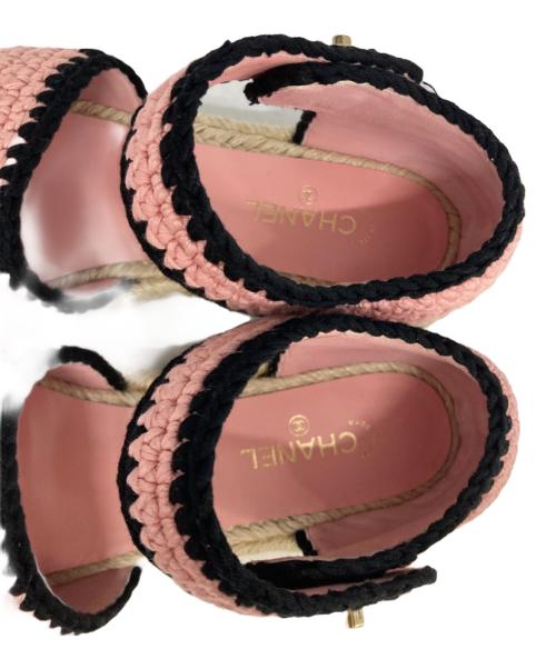 CHANEL（シャネル）CHANEL (シャネル) ココマーク刺繍エスパドリーユ ピンク サイズ:37C(23.5cm)の古着・服飾アイテム