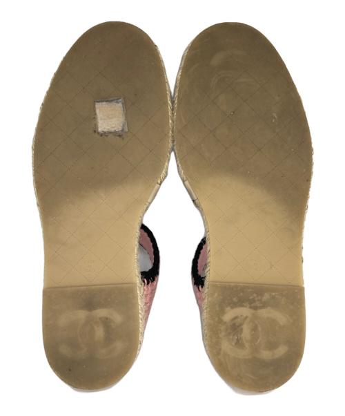 CHANEL（シャネル）CHANEL (シャネル) ココマーク刺繍エスパドリーユ ピンク サイズ:37C(23.5cm)の古着・服飾アイテム