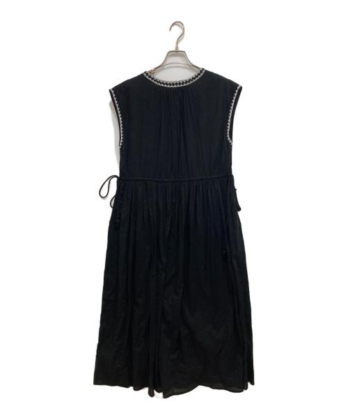 ne quittez pas（ヌキテパ）ne quittez pas (ヌキテパ) Cotton Voile Flower Embroidery French Sleeve Dress ブラック サイズ:Freeの古着・服飾アイテム