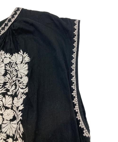 ne quittez pas（ヌキテパ）ne quittez pas (ヌキテパ) Cotton Voile Flower Embroidery French Sleeve Dress ブラック サイズ:Freeの古着・服飾アイテム