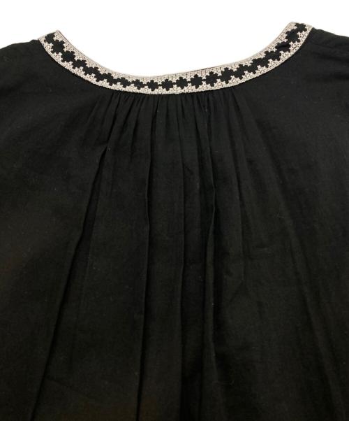 ne quittez pas（ヌキテパ）ne quittez pas (ヌキテパ) Cotton Voile Flower Embroidery French Sleeve Dress ブラック サイズ:Freeの古着・服飾アイテム