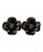 CHANELシャネル）の古着「フラワーモチーフココマークイヤリング」｜ブラック