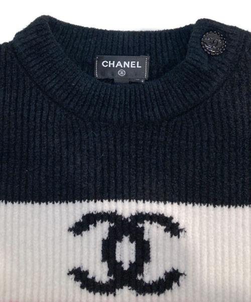 CHANEL（シャネル）CHANEL (シャネル) ココマークサイドボタンニットセーター ブラック サイズ:38(M)の古着・服飾アイテム