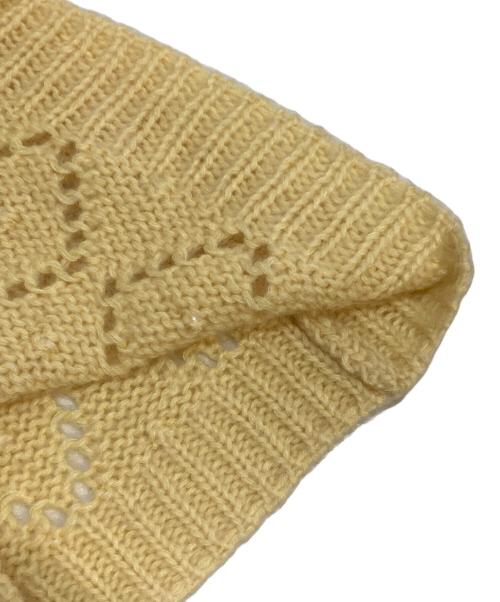 MIU MIU（ミュウミュウ）MIU MIU (ミュウミュウ) パールデザインニットカーディガン イエロー サイズ:M(38)の古着・服飾アイテム