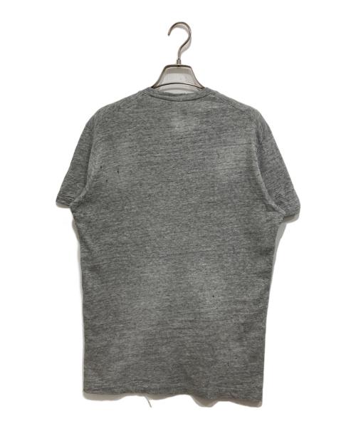 DSQUARED2（ディースクエアード）DSQUARED2 (ディースクエアード) ダメージ加工ペイントTシャツ グレー サイズ:Mの古着・服飾アイテム