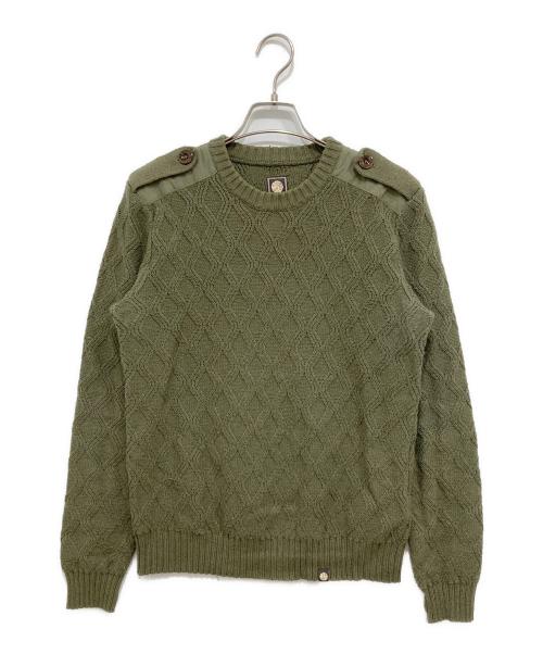 pretty green（プリティーグリーン）pretty green (プリティーグリーン) LS HERTFORD ケーブル ミリタリーセーター カーキ サイズ:Mの古着・服飾アイテム