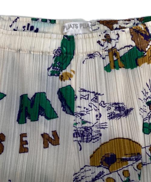 PLEATS PLEASE（プリーツプリーズ）PLEATS PLEASE (プリーツプリーズ) TERRY JOHNSON (テリー・ジョンスン) 総柄パンツ ベージュ サイズ:1 (S)の古着・服飾アイテム