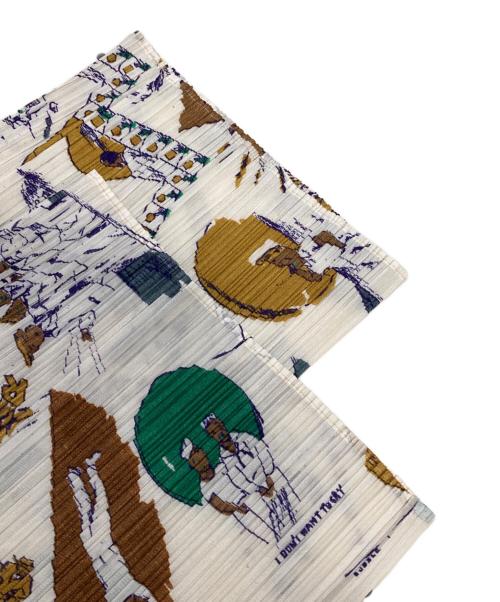 PLEATS PLEASE（プリーツプリーズ）PLEATS PLEASE (プリーツプリーズ) TERRY JOHNSON (テリー・ジョンスン) 総柄パンツ ベージュ サイズ:1 (S)の古着・服飾アイテム