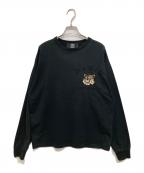 Paris Saint-Germainパリサンジェルマン）の古着「カレッジロゴ刺繍 ロングスリーブ Tシャツ」｜ブラック