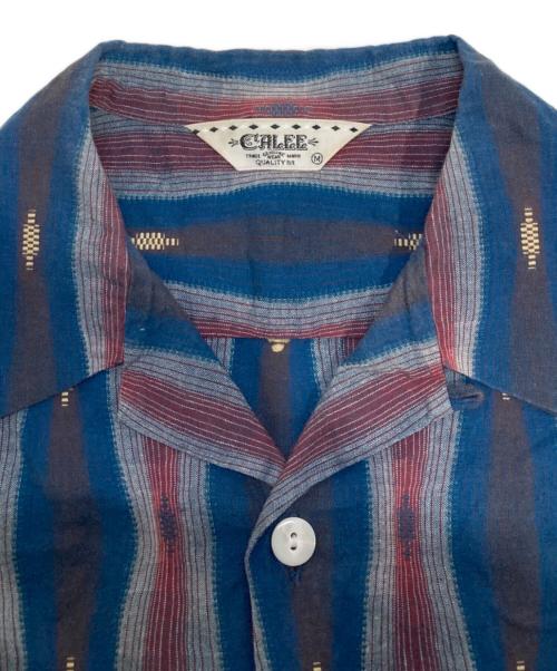 CALEE（キャリー）CALEE (キャリー) ONDULE STRIPE SHIRT ブルー×レッド サイズ:Mの古着・服飾アイテム