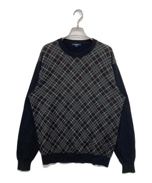 BURBERRY LONDON（バーバリーロンドン）BURBERRY LONDON (バーバリーロンドン) 総柄ニット ブラック サイズ:Lの古着・服飾アイテム