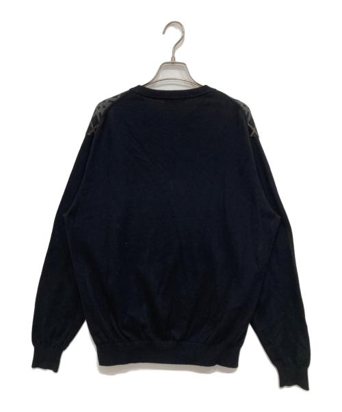 BURBERRY LONDON（バーバリーロンドン）BURBERRY LONDON (バーバリーロンドン) 総柄ニット ブラック サイズ:Lの古着・服飾アイテム