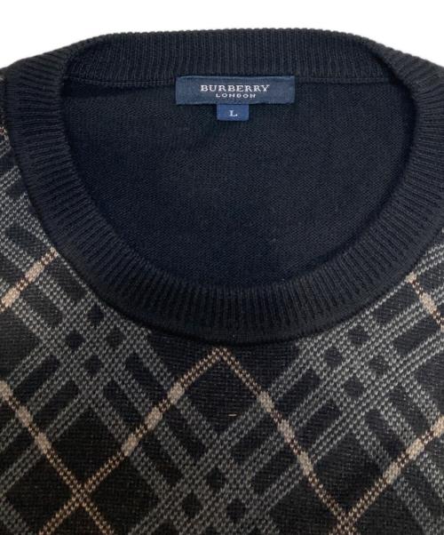 BURBERRY LONDON（バーバリーロンドン）BURBERRY LONDON (バーバリーロンドン) 総柄ニット ブラック サイズ:Lの古着・服飾アイテム