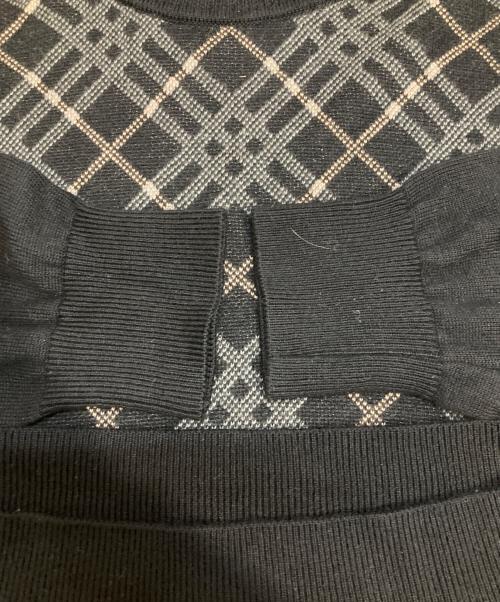 BURBERRY LONDON（バーバリーロンドン）BURBERRY LONDON (バーバリーロンドン) 総柄ニット ブラック サイズ:Lの古着・服飾アイテム