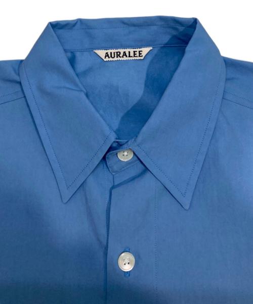 AURALEE（オーラリー）AURALEE (オーラリー) WASHED FINX TWILL BIG HALF SLEEVED SHIRT スカイブルー サイズ:L(4)の古着・服飾アイテム