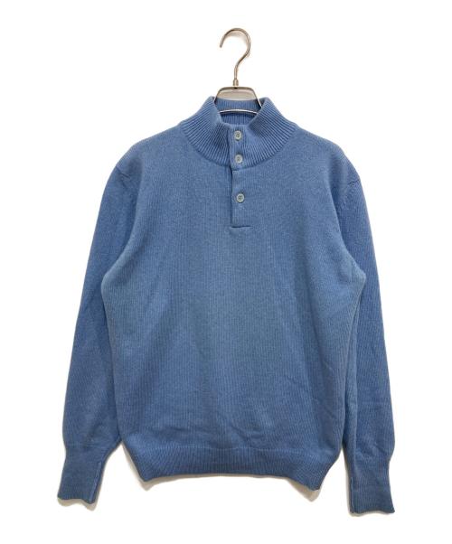 USED（ユーズド）USED (ユーズド) ハーフボタンカシミヤニット スカイブルー サイズ:Mの古着・服飾アイテム