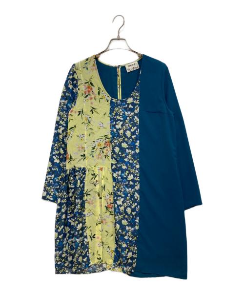 Acne studios（アクネ ストゥディオス）ACNE STUDIOS (アクネ ストゥディオス) 花柄ワンピース ブルー サイズ:Sの古着・服飾アイテム