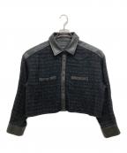 Diagramダイアグラム）の古着「ツイードコンビシャツブラウス」｜ブラック