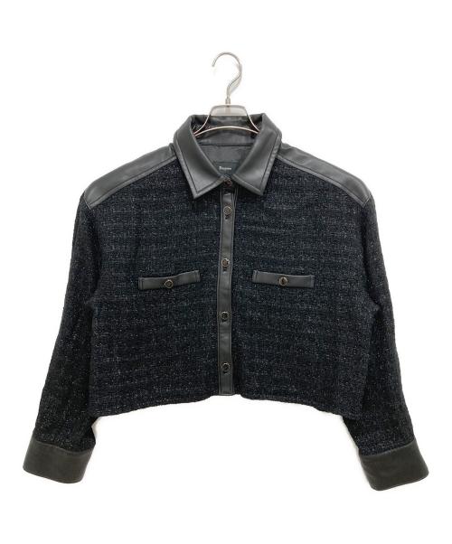 Diagram（ダイアグラム）Diagram (ダイアグラム) ツイードコンビシャツブラウス ブラック サイズ:Mの古着・服飾アイテム