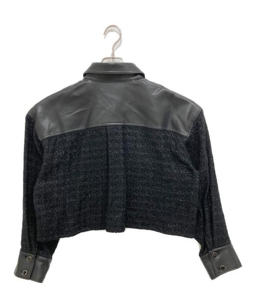 Diagram（ダイアグラム）Diagram (ダイアグラム) ツイードコンビシャツブラウス ブラック サイズ:Mの古着・服飾アイテム