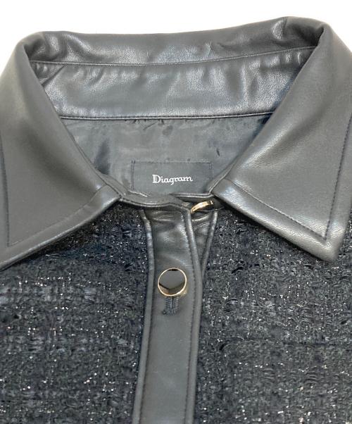 Diagram（ダイアグラム）Diagram (ダイアグラム) ツイードコンビシャツブラウス ブラック サイズ:Mの古着・服飾アイテム