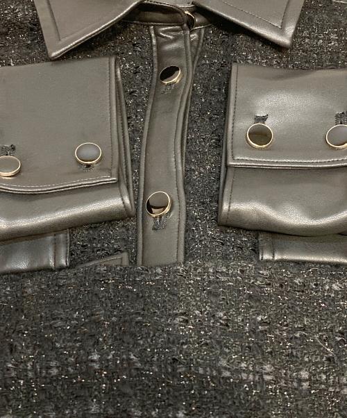 Diagram（ダイアグラム）Diagram (ダイアグラム) ツイードコンビシャツブラウス ブラック サイズ:Mの古着・服飾アイテム