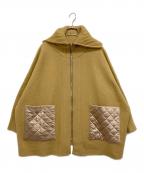 ESTNATIONエストネーション）の古着「キルティングニットアウター」｜イエロー