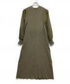 STYLE MIXERスタイルミキサー）の古着「切替ニットワンピース」｜カーキ
