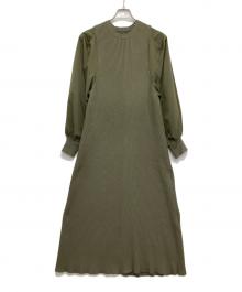 STYLE MIXER（スタイルミキサー）の古着「切替ニットワンピース」｜カーキ