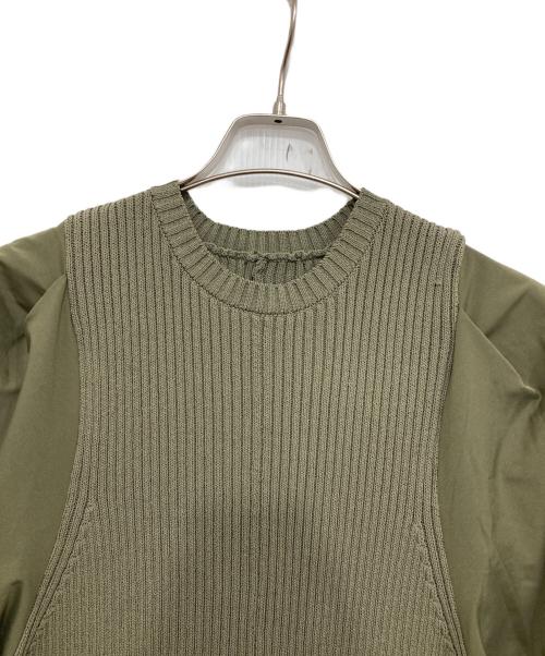 STYLE MIXER（スタイルミキサー）STYLE MIXER (スタイルミキサー) 切替ニットワンピース カーキ サイズ:Mの古着・服飾アイテム