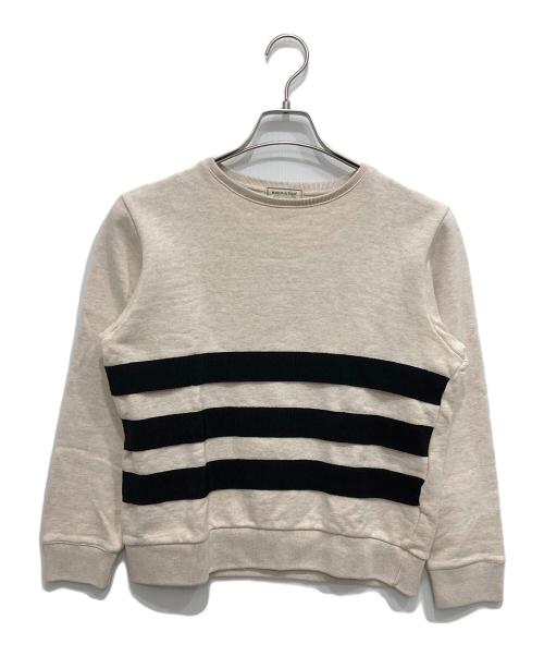 maison kitsune（メゾンキツネ）MAISON KITSUNE (メゾンキツネ) テープデザインスウェット ベージュ サイズ:Sの古着・服飾アイテム