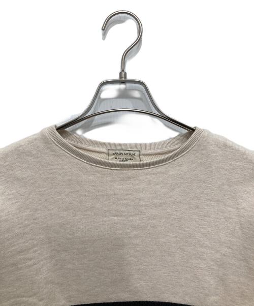 maison kitsune（メゾンキツネ）MAISON KITSUNE (メゾンキツネ) テープデザインスウェット ベージュ サイズ:Sの古着・服飾アイテム