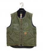 CarHarttカーハート）の古着「ダック地中綿ベスト」｜モスグリーン