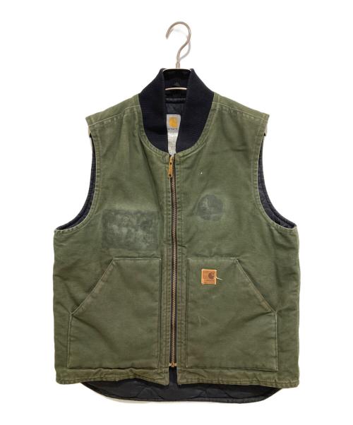 CarHartt（カーハート）CarHartt (カーハート) ダック地中綿ベスト モスグリーン サイズ:Mの古着・服飾アイテム