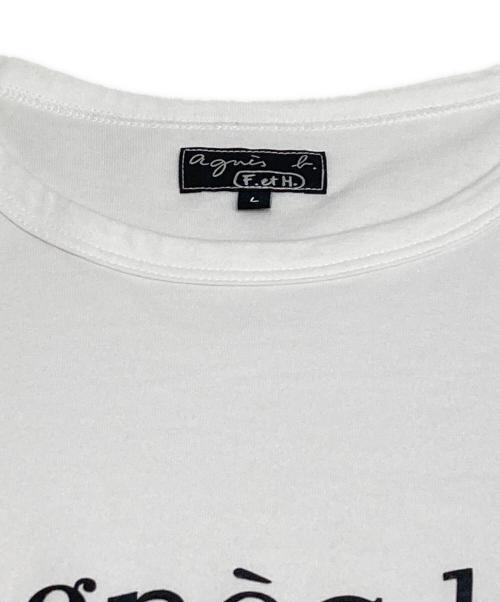 agnes b homme（アニエスベーオム）agnes b homme (アニエスベーオム) “3 rue du jour”ロゴTシャツ ホワイト サイズ:Lの古着・服飾アイテム