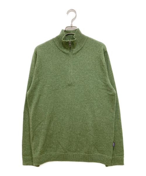 Patagonia（パタゴニア）Patagonia (パタゴニア) ウールニットハーフジップニットセーター グリーン サイズ:Mの古着・服飾アイテム