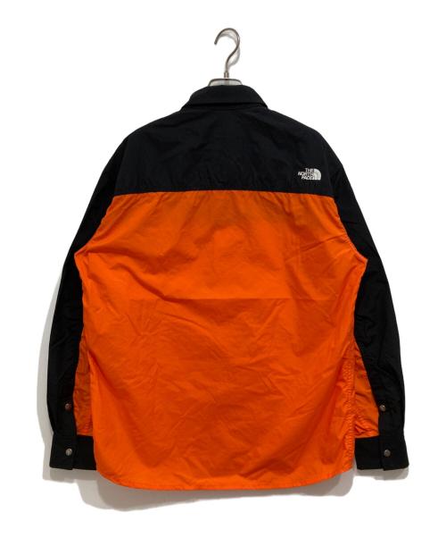 THE NORTH FACE（ザ ノース フェイス）THE NORTH FACE (ザ ノース フェイス) L/S Nuptse Shirt オレンジ×ブラック サイズ:Lの古着・服飾アイテム